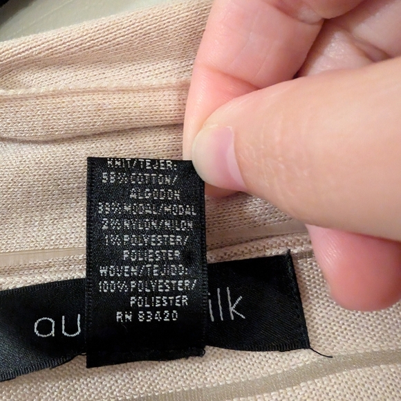 August Silk Open Front Short Sleeve Cardigan Size L - Picture 3 of 5